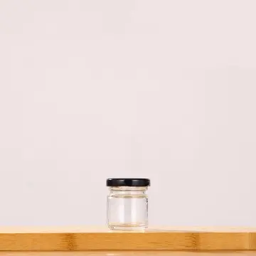 Clear Straight Sided Glass Jars with Black Metal Plastisol Lined Lug Cap-I