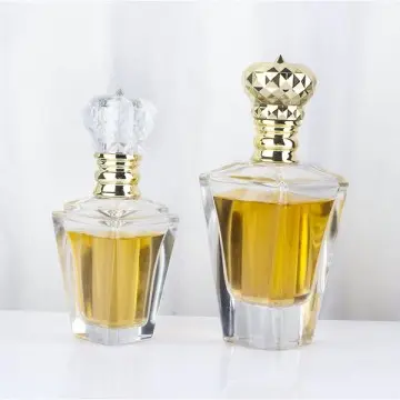 100ml Empty Trapezoid Spray Crimp Glass perfume bottle With Beauty Cap -L