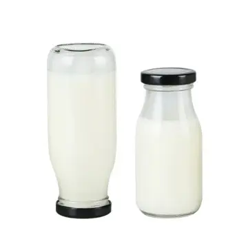 Wholesale 200ml 500ml Glass Milk Bottles With Lids For sale-I
