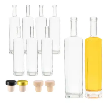700ml Square Transparent Glass Whiskey Bottle-I