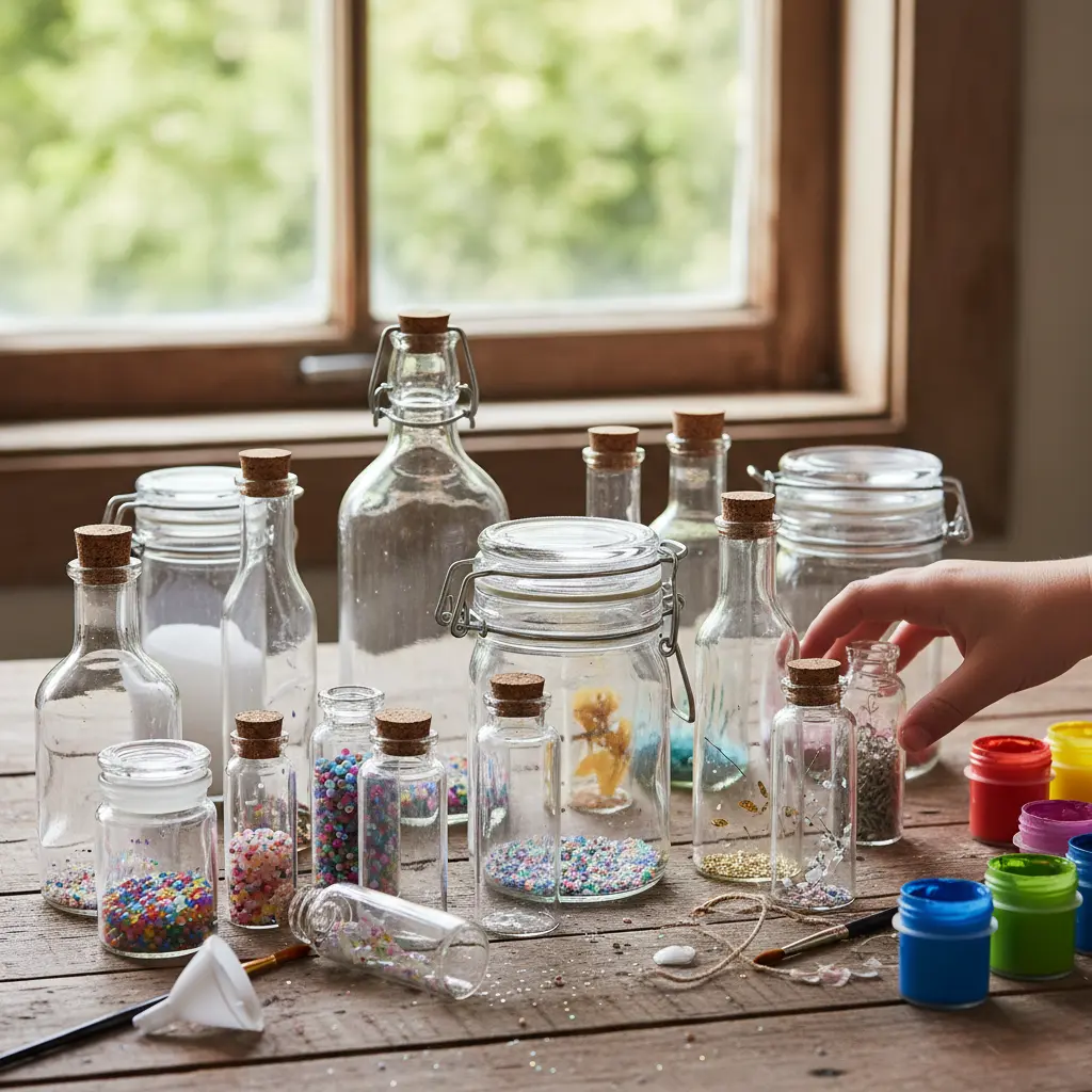 Clear Glass Bottles For Arts And Crafts